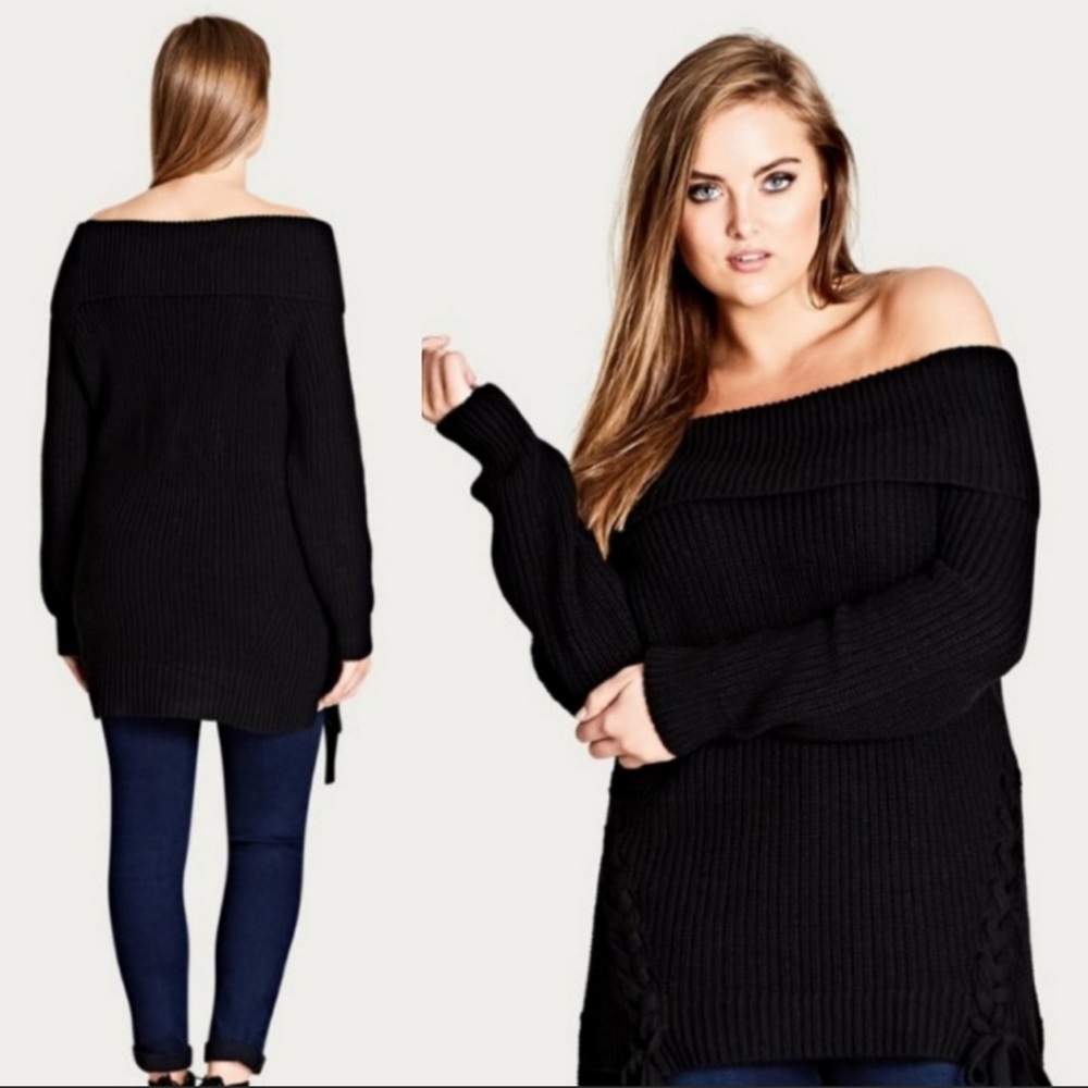 City chic intertwine sweater black